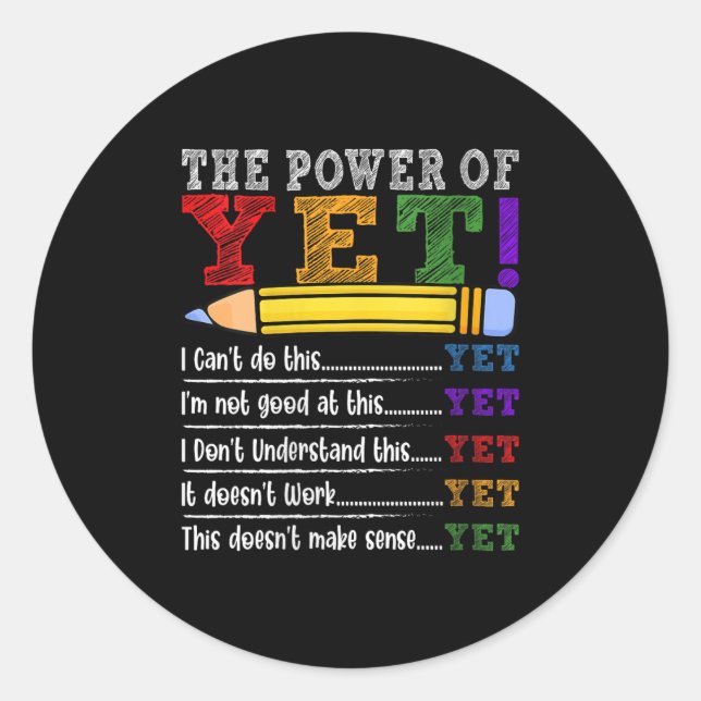 Sticker Rond Womens Growth Mindset Teacher Motivational Sitive  (Devant)