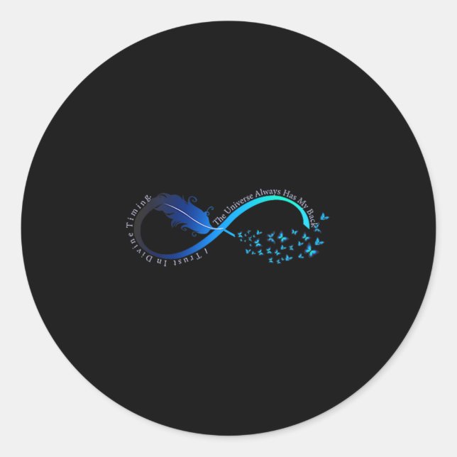 Sticker Rond Womens Infinity Symbol Retro Forever Sitivity Moti (Devant)