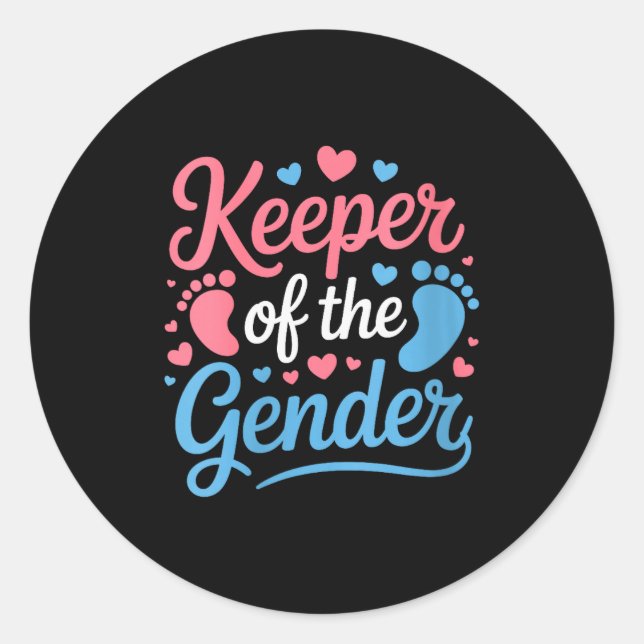 Sticker Rond Womens Keeper Of The Gender, Pregnancy Reveal Gend (Devant)