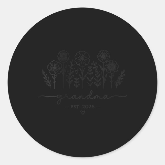 Sticker Rond Womens Promoted To Grandma 2026 New Grandma Est 20 (Devant)