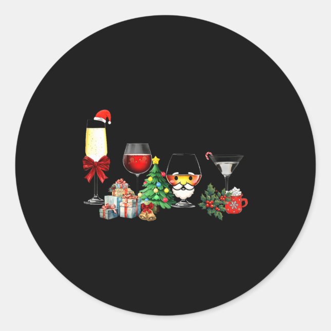 Sticker Rond Womens Spellbind Wine Gl Of Santa Claus Gift Chris (Devant)