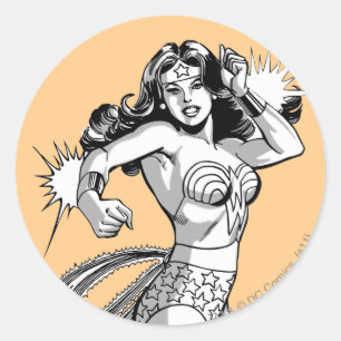 Sticker Rond Wonder Femme Black & White Defender