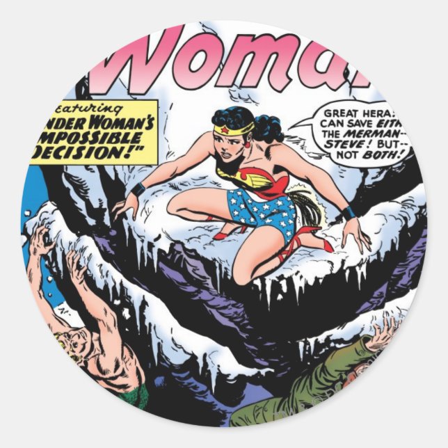 Sticker Rond Wonder Woman avec Wonder Girl (Devant)
