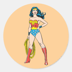 Sticker Rond Wonder Woman debout