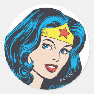 Sticker Rond Wonder Woman Face