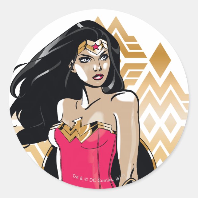 Sticker Rond Wonder Woman Force (Devant)