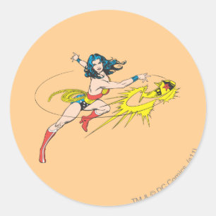 Sticker Rond Wonder Woman Jette Couronne