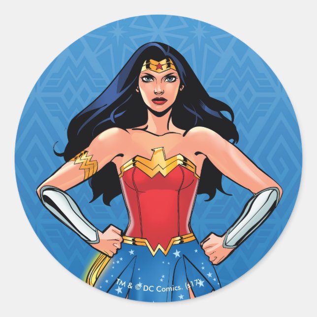 Sticker Rond Wonder Woman - Lutter Pour La Paix (Devant)