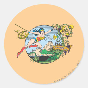 Sticker Rond Wonder Woman Paradise Island