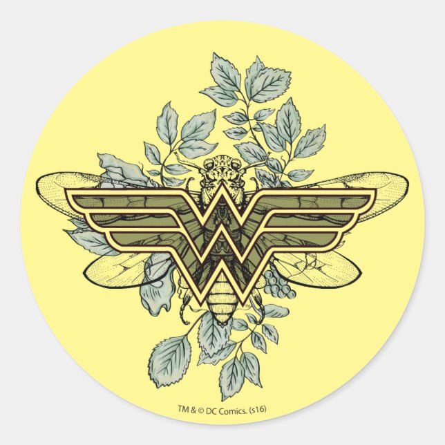 Sticker Rond Wonder Woman Queen Bee Logo (Devant)
