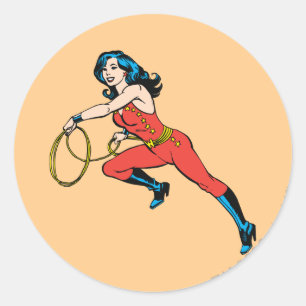 Sticker Rond Wonder Woman Red Outfit