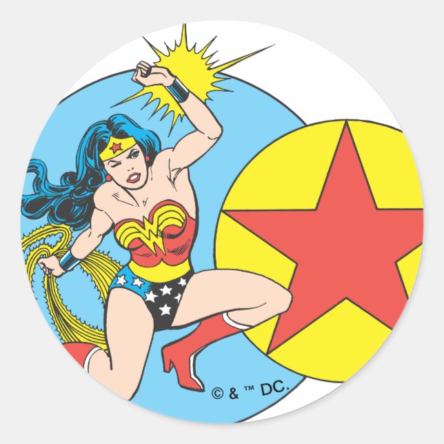 Sticker Rond Wonder Woman Red Star (Devant)