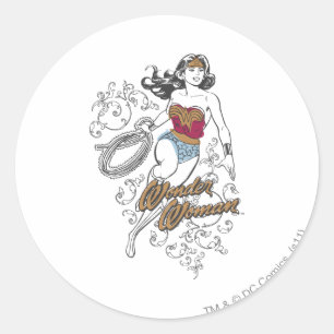 Sticker Rond Wonder Woman s'épanouit
