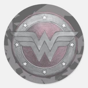 Sticker Rond Wonder Woman Shield Motif