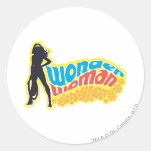 Sticker Rond Wonder Woman Silhouette
