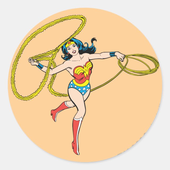 Sticker Rond Wonder Woman Swing Lasso (Devant)