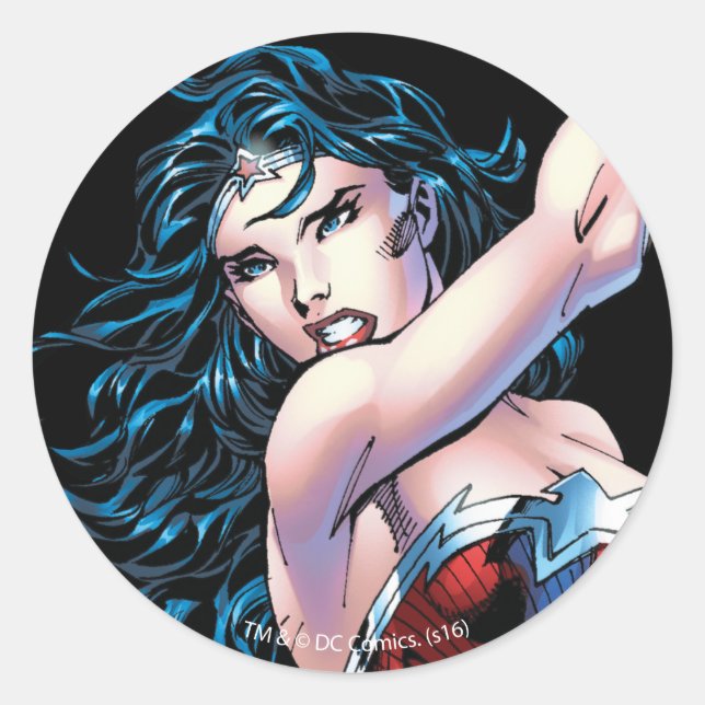 Sticker Rond Wonder Woman Swning Sword (Devant)