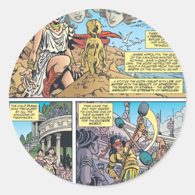 Sticker Rond Wonder Woman Themyscira (Devant)