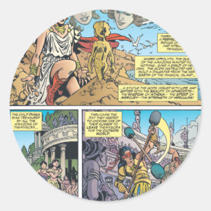 Sticker Rond Wonder Woman Themyscira