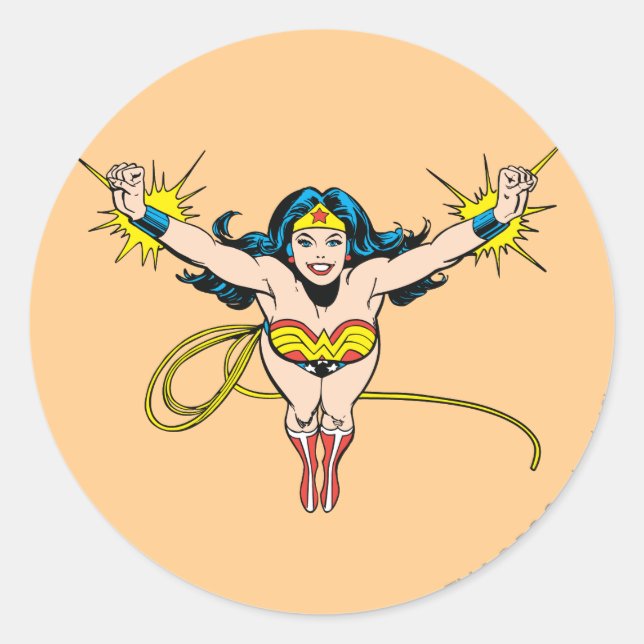 Sticker Rond Wonder Woman va de l'avant (Devant)