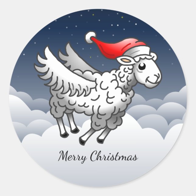 Sticker Rond Wonderful Christmas Lamb (Devant)