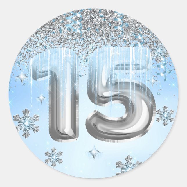 Sticker Rond Wonderland Balloons Quinceanera (Devant)