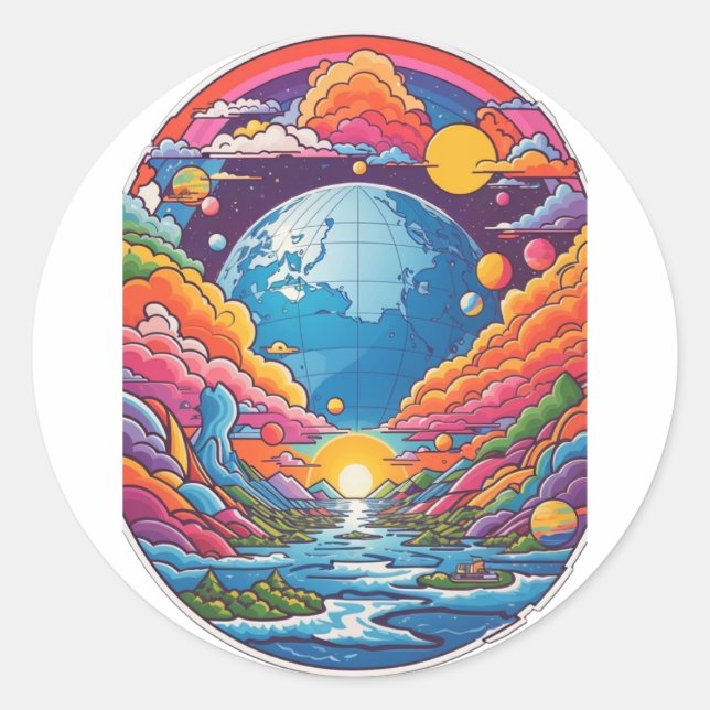 Sticker Rond Wonderland Planet (Devant)
