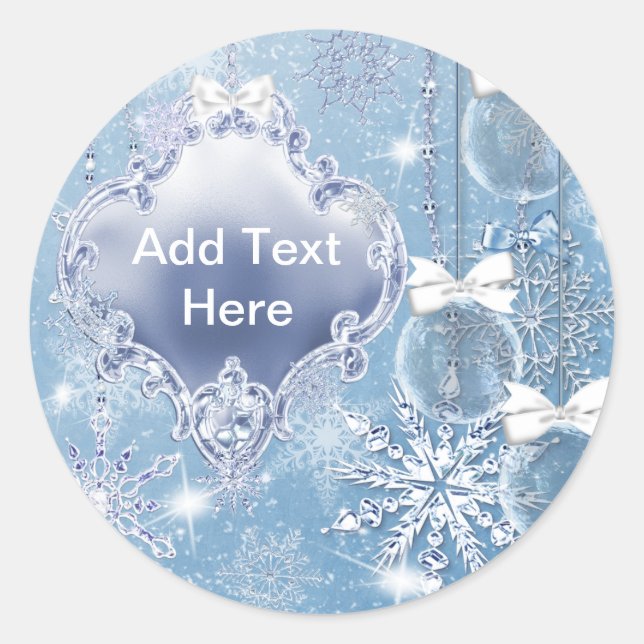 Sticker Rond Wonderland Winter Prom Invitations (Devant)