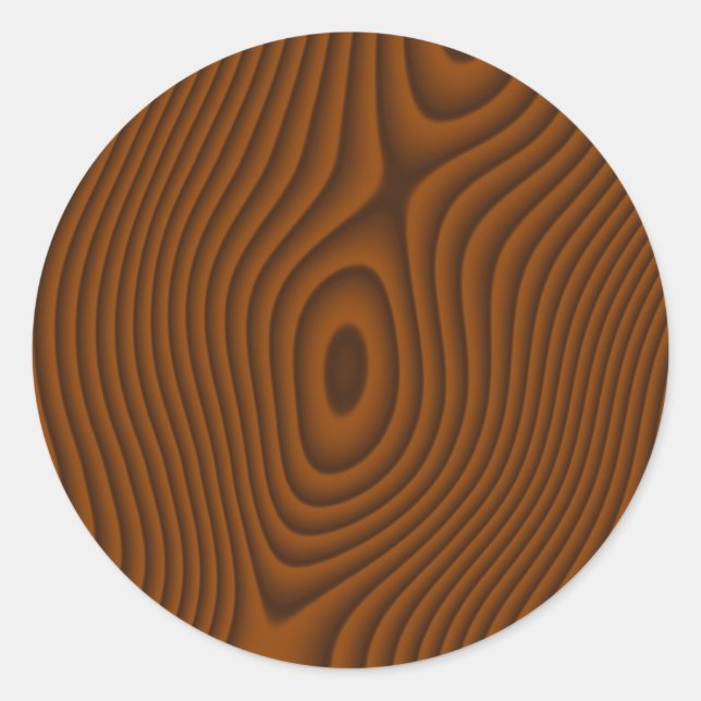 Sticker Rond Woodgrain Texté (Devant)