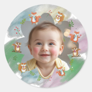 Sticker Rond Woodland First Christmas Décor photo