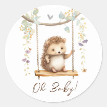 Woodland Hérisson Floral Oh Baby shower