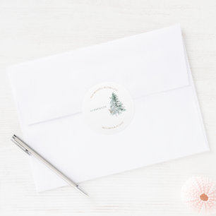 Sticker Rond Woodland Trees Deer White Round Adresse