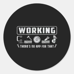 Sticker Rond Woodworker Carpenter Woodworking Wood Gift Idea
