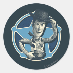 Sticker Rond Woody : Insigne du shérif