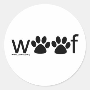 Sticker Rond Woof