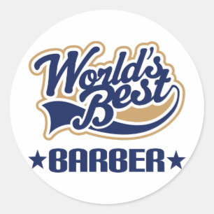 Sticker Rond Worlds Best Barber