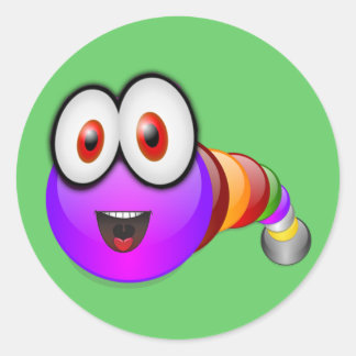Sticker Rond Worm multicolore