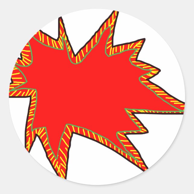 Sticker Rond Wow Pop Pow Comic Art Super Heroes Word Buble (Devant)