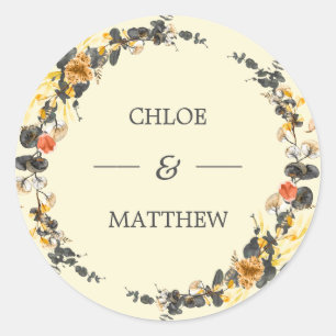 Sticker Rond Wreath d'automne   Personnalisation moderne du Mar