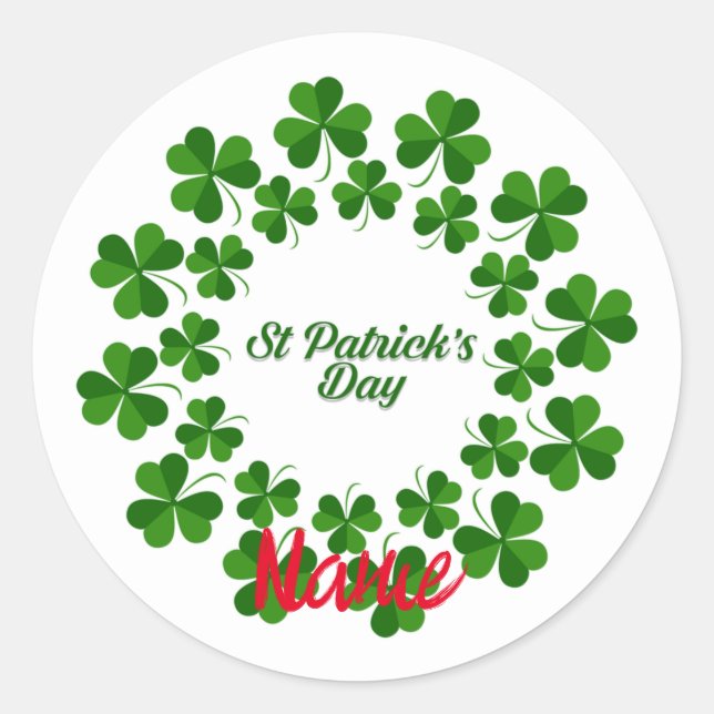 Sticker Rond Wreath de la Saint Patrick Thunder_Cove (Devant)