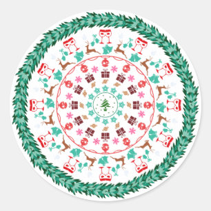 Sticker Rond Wreath de Noël