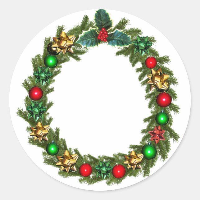 Sticker Rond Wreath de Noël (Devant)