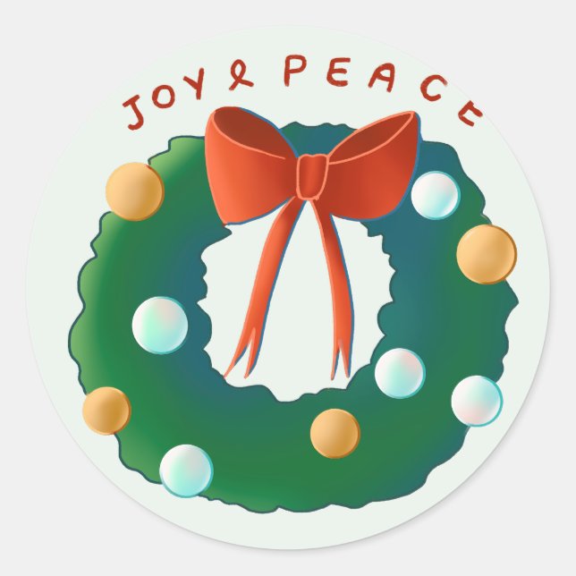 Sticker Rond Wreath de Noël (Devant)