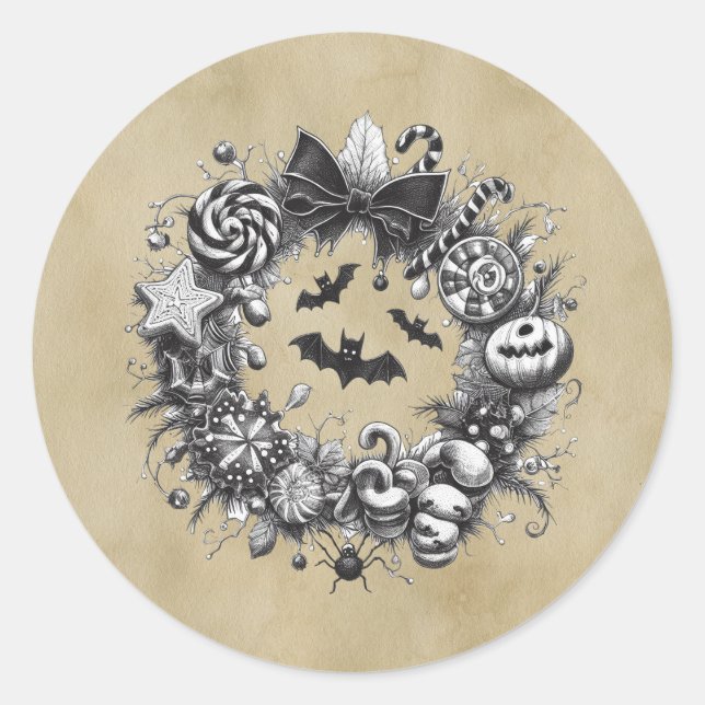 Sticker Rond Wreath déplaisante (Devant)