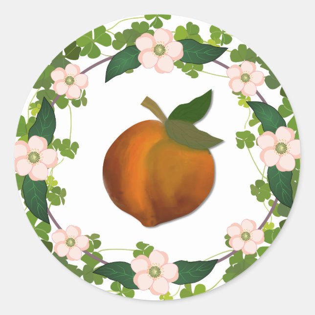 Sticker Rond Wreath en fleur de fleur (Devant)