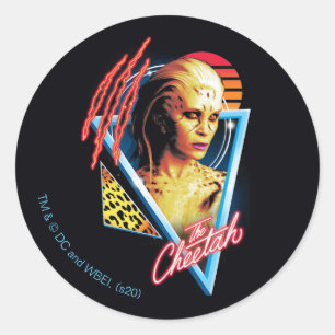 Sticker Rond WW84   L'insigne de caractère de la Cheetah Retrow