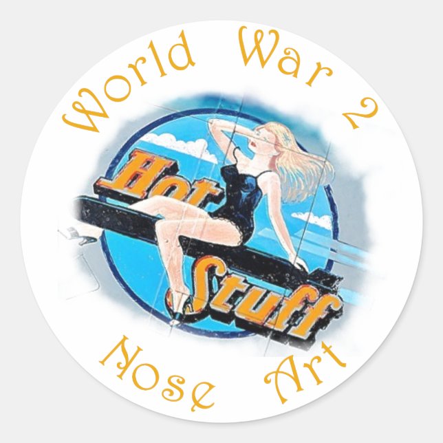 Sticker Rond WW 2 Nez Art (Devant)