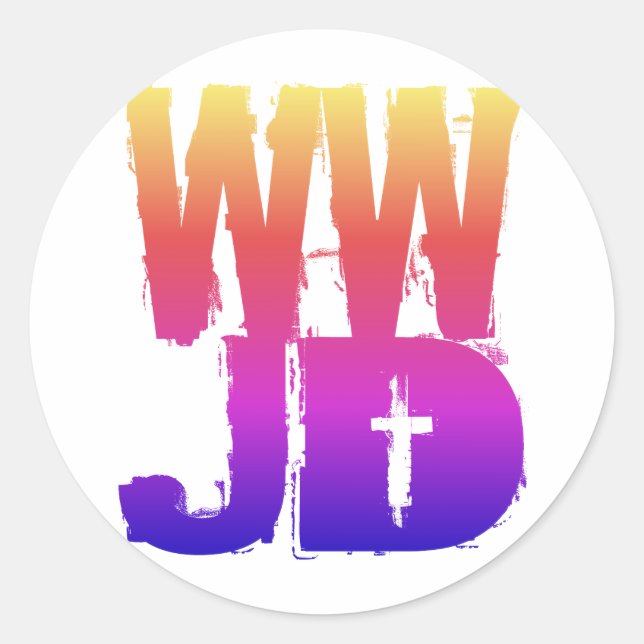 Sticker Rond WWJD Que ferait Jésus (Devant)