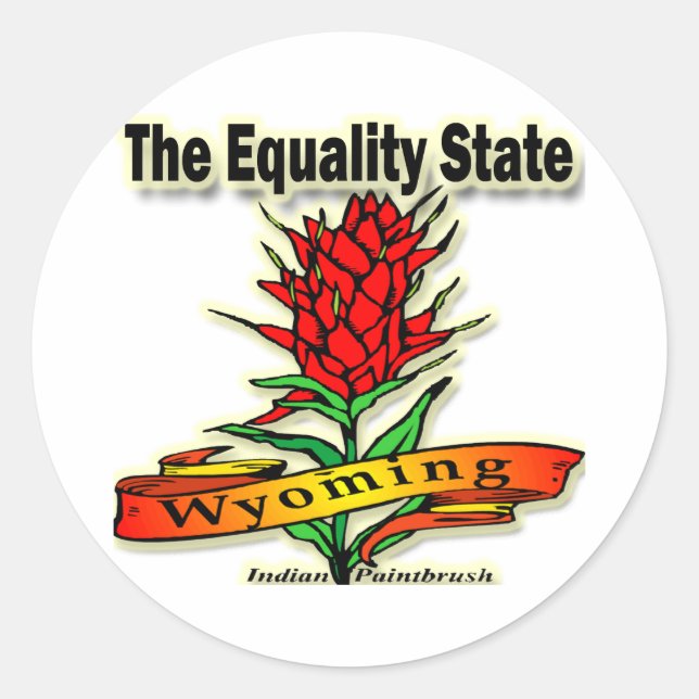 Sticker Rond Wyoming State Indian Paintbrush (Devant)