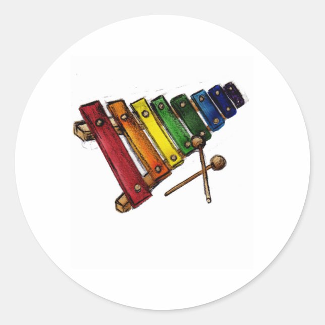 Sticker Rond X est pour Xylophone (Devant)